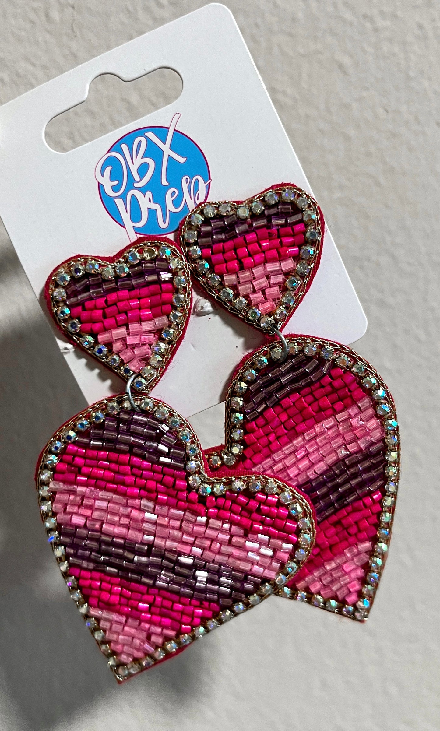 Beaded Heart Earrings